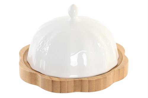 PC-202307 MANTEGUEIRA PORCELANA BAMBU 17,5X17,5X10 BRANCO