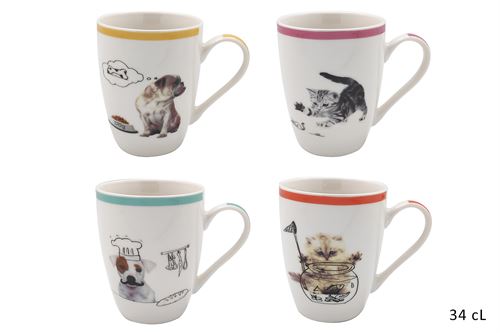 MUGANI004 CANECA CERAMICA ANIMAIS 34CL