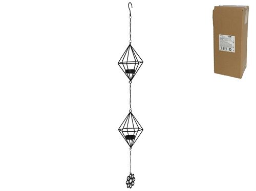 38674 CASTIÇAL 2 VELAS BLACK 75CM