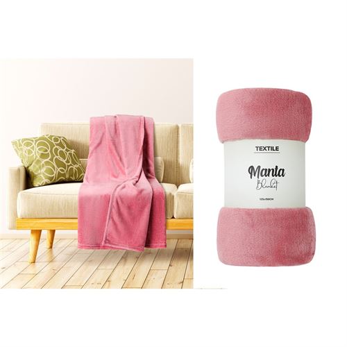 P190689047 MANTA 131688 ROSA 125X150CM POLIESTER