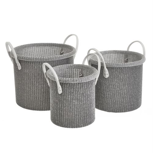 CESTO POLIESTER SET3 CINZA 33X30X28CM