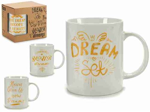 55851 CANECA CERAMICA 330ML  (7 X 9,5 X 11 Cm) 4 SORTIDAS