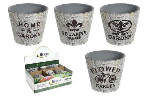 VASO HOME GARDEN CINZA 11,5X11,5X11CM