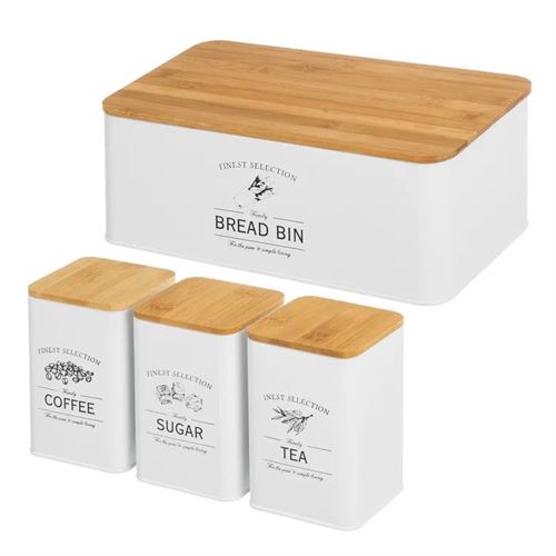 805589 SET DE 3 POTES E CESTO PARA PÃO 33X18X13CM