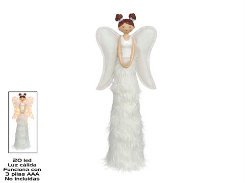175133 ANJO DECORATIVO MICAELA 20LED ROSA 16X22X44CM