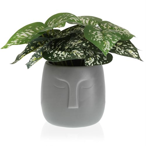 22290013 VASO CERAMICA TIKI CINZENTA