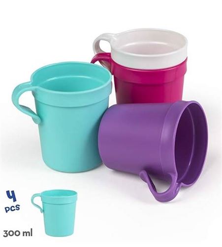 CANECAS PLASTICO SET4