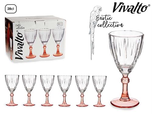 78065 COPO VIDRO COR SALMAO 275ML PK6