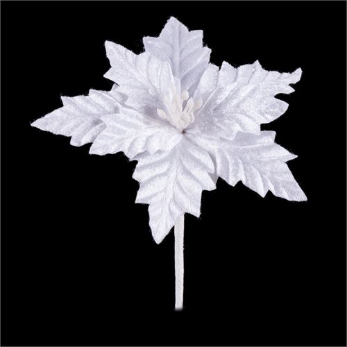 742132 POINSETTIA POLIESTER BRANCO 17 X 17 X 15 CM