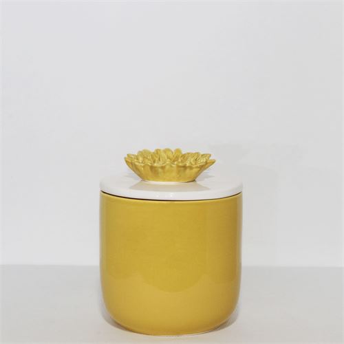 PORTA JOIAS AMARELO 18CM CERAMICA