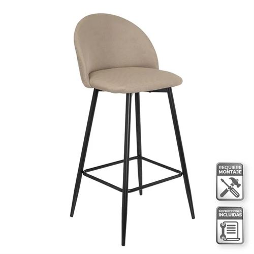 805382 BANCO METAL-TECIDO BEIGE 40 X 50 X 99 CM
