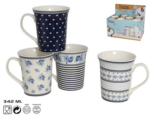 CHAVENA MUG CERAMICA 342ML BOSTON 4SORTIDOS