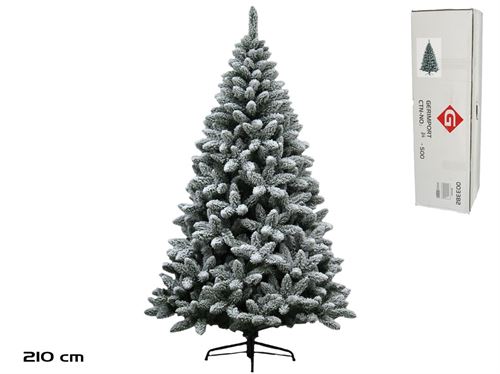 003382 ÁRVORE NATAL NEVADO HARRY BASE METÁLICA 210CM 900 PONTAS