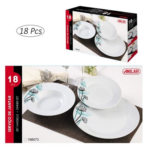 16B073 SERVIÇO JANTAR 18PCS CERAMICA 27CM 21,5CM 19CM