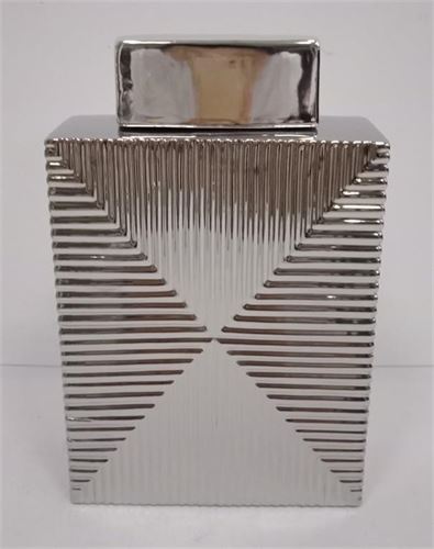 103931290 POTE CERAMICO PRATEADO 19x7.5x30cm