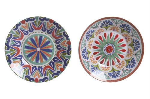 PC-211977 PRATO MELAMINA 23X23X3,6CM MANDALA 2 MOD.
