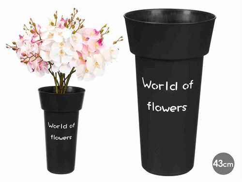 11110 VASO PLASTICO FLORES