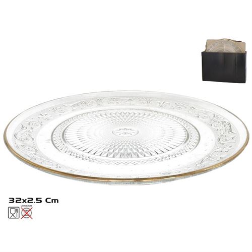 376769 PRATO BOLO VIDRO KIRA 32X2,5CM