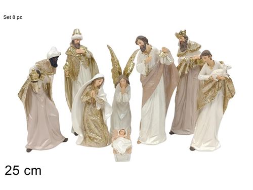 349657 PRESEPIO 25CM 8PÇS OURO