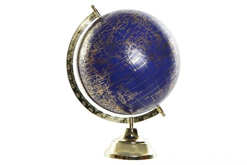 GLOBO TERRESTRE METAL 27X25X36 BALL 25CM. DOURADO