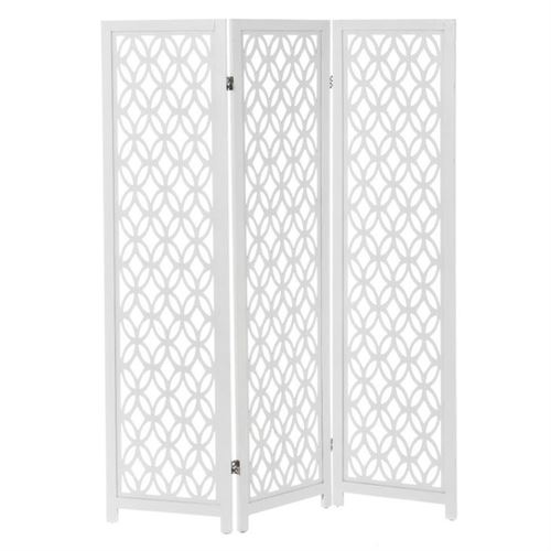 124893 BIOMBO PAULONIA MDF BRANCO 135X2X170CM