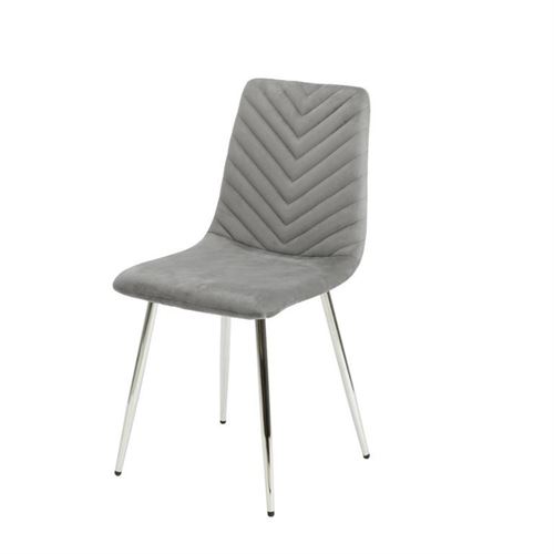 126530815 CADEIRA CINZA PÉS CROMADOS 45X55X89CM