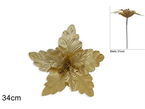 279572 FLOR DE NATAL 34 CM DOURADA
