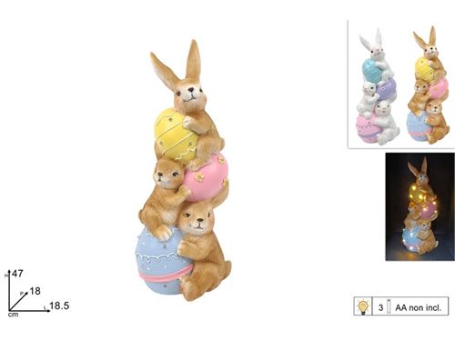 427539 COELHO PASCOA DECORATIVO 10LED 49CM
