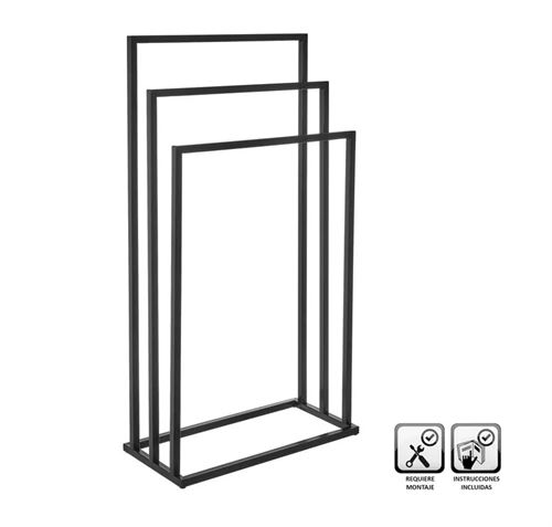 801630 TOALHEIRO METAL PRETO 45 X 22 X 85 CM