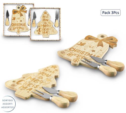 CBK1377 TABUA QUEIJO 3 PÇS NATAL