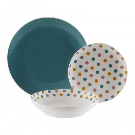 SERVIÇO 18PEÇAS SPRINGDOTS CERAMICA