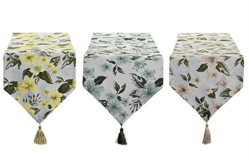TX-189691 CAMINHO MESA POLIESTER 30X180CM 150GR FLORES 3SOR
