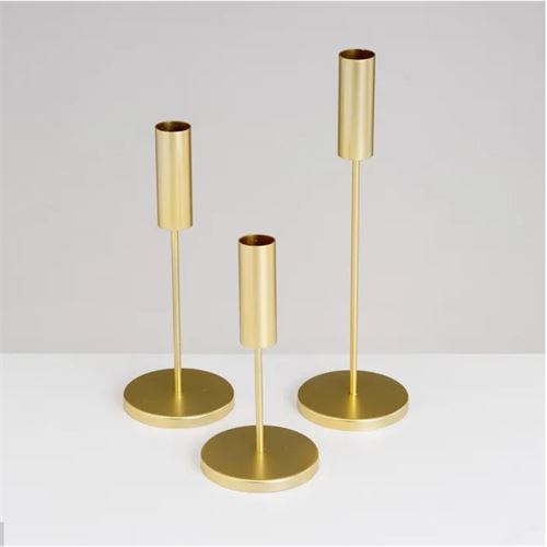 805118  S/3 CASTIÇAL. METAL OURO