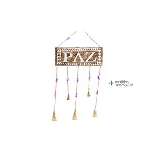 EE-75714 Placa Madeira PAZ 10x25,4cm