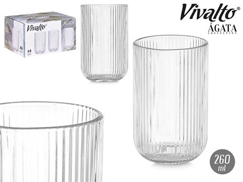 84908 COPO ALTO 430ML TRANSPARENTE RISCAS