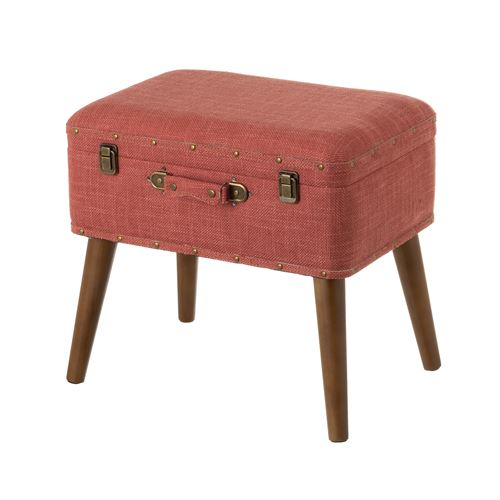 804143 PUF BANCA ESTOFADO EM TECIDO CORAL 50 X 35 X 46 CM