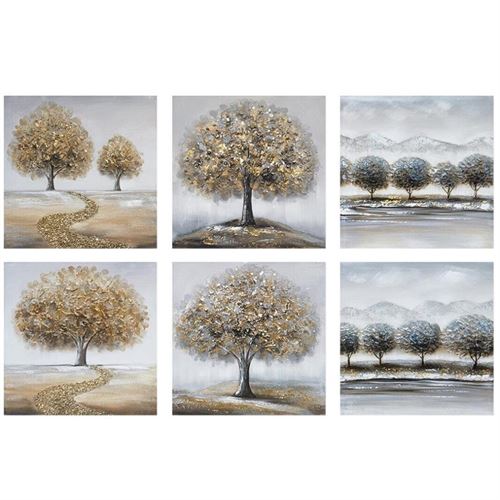 89017 QUADRO TREE OLD 50X50X3CM 6 SORT.