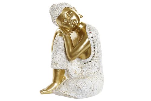 FIGURA RESINA 23X23X37 BUDA DORADO