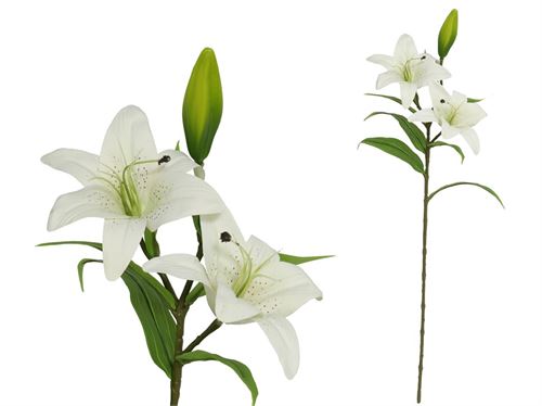 HASTE LILIUM BRANCO 77CM TOQUE REAL