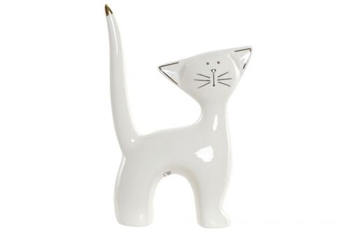 FIGURA PORCELANA 10X4X14 GATO BRANCO