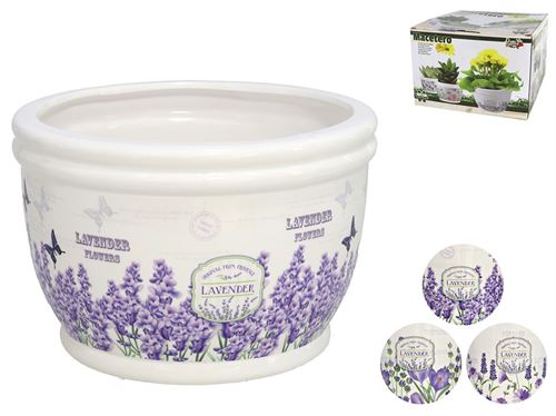 77166 VASO FLORES 22,5X15,5CM LAVANDA SORT