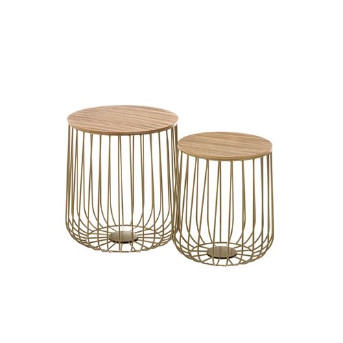 803026 S/2 MESA METAL-MDF 40 X 40 X 42,50 CM
