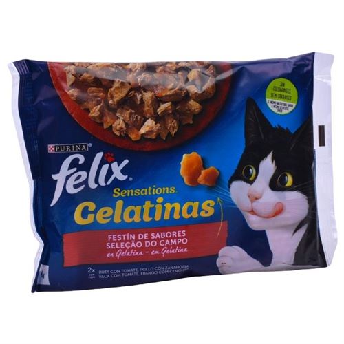 FELIX RAÇAO HUM SEN GATO PED C.GEL. VACA/GALINHA