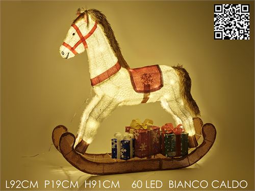 CAVALO BALOIÇO NATAL 60 LED 92X19X91CM