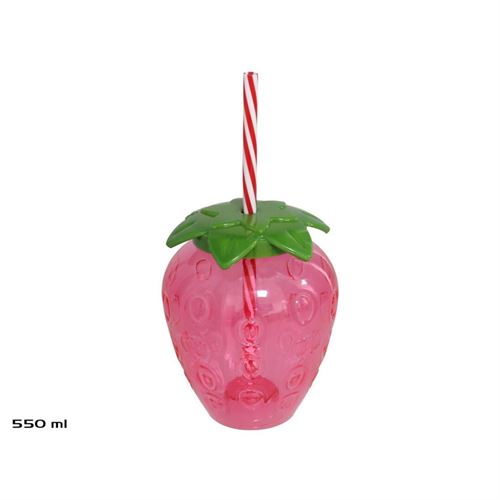 035260 COPO DE COQUETEL FRESA C/CANUDINHO 550ML