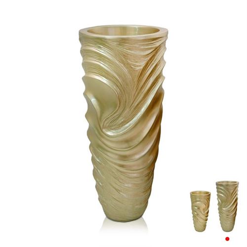 107027697 VASO DE RESINA CHAMPANHE 36*36*91CM