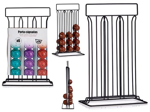 SUPORTE CAPSULAS CAFE AÇO PRETO MATE