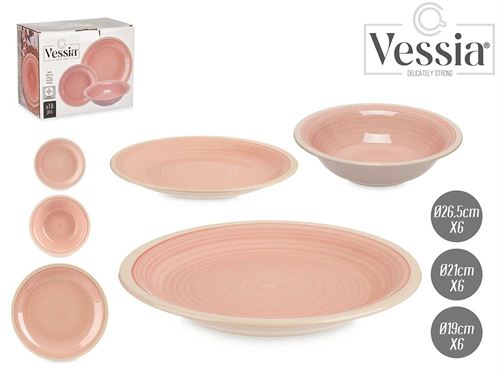 90332 SERVIÇO LOIÇA 18PÇS GRES ROSA