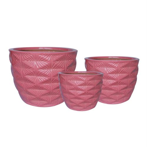 SET 3 VASOS CERAMICA 27,50x27,50x22CM