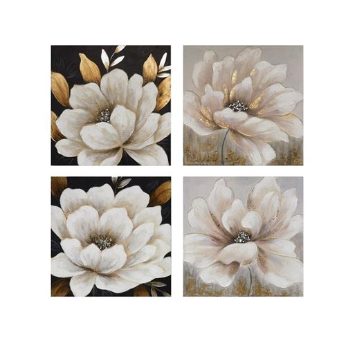 89048 QUADRO FLOWER MARY 60X60X4CM 4 SORT.